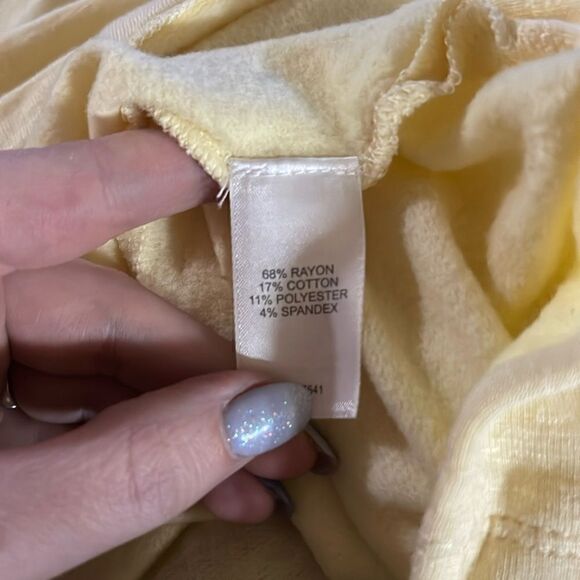 J.Jill- Women’s Butter Yellow Knit Long Sleeve Tunic Henley Button Top, XL P - Picture 7 of 11